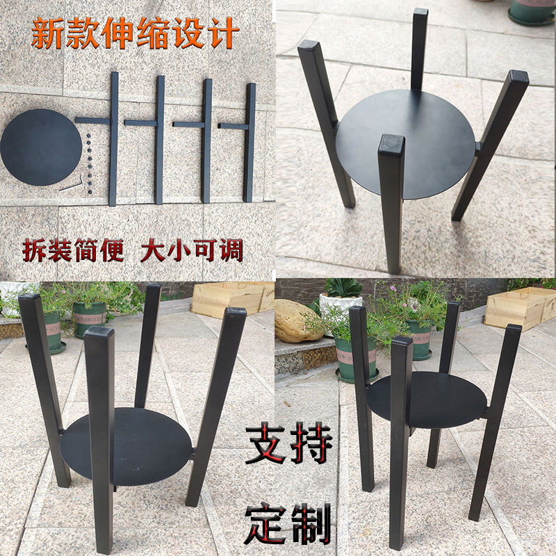 北欧新款铁艺伸缩花架简约客厅室内落地式阳台绿萝植物架子花盆架