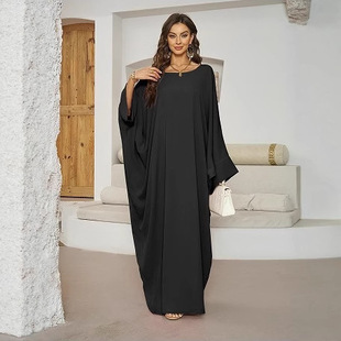 2025 Muslim dress Simple Solid Color New Women Robe dress Dubai Wholesale abaya