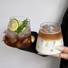 富士山玻璃杯咖啡杯微景观水培植物花瓶调酒杯冷饮ins网红饮料杯