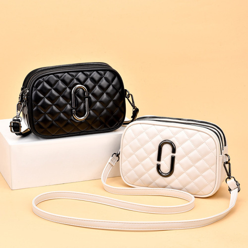 Crossbody bag women's bag  spring new style small fragrant fashion women's shoulder bag three-layer practical soft leather small square bag