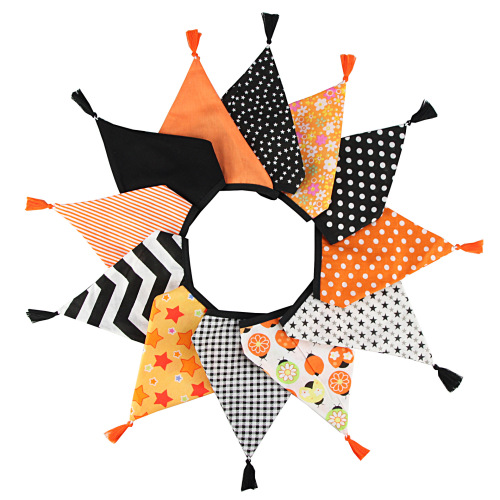 ins Nordic style cotton tassel triangle string flag tent flag photo background string flag wedding kindergarten hanging flag