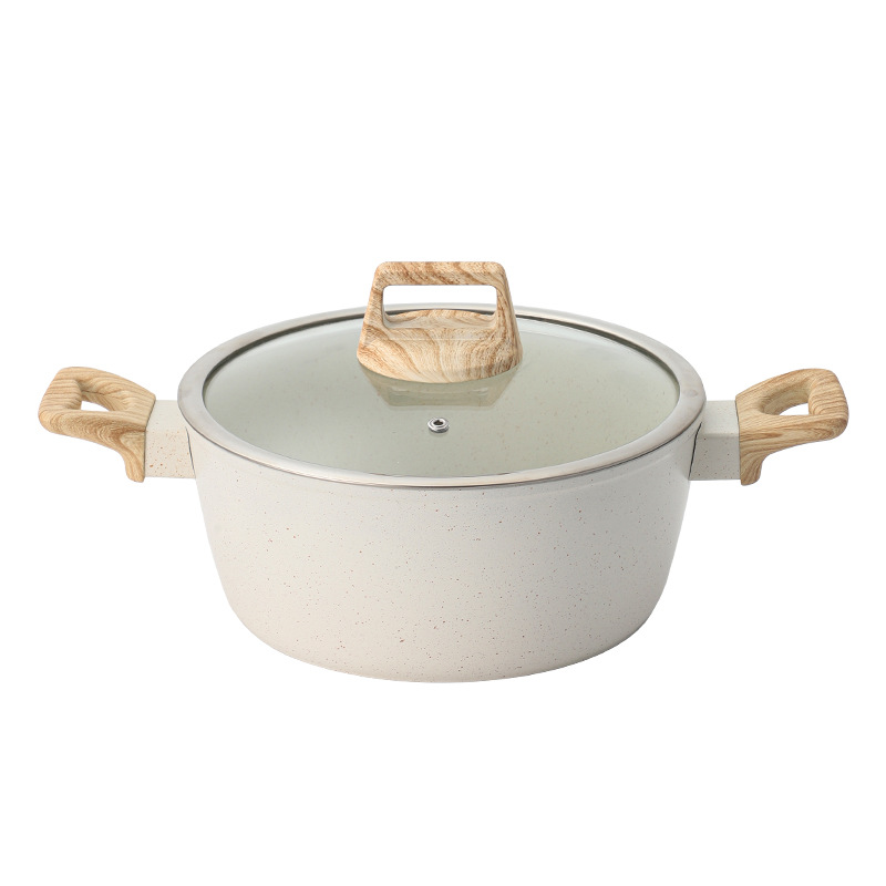 Olla antiadherente de piedra médica transfronteriza, olla de sopa, olla de cocción, sartén, sartén, sartén, sartén, sartén, sartén, sartén, olla de granito, cocina, juego