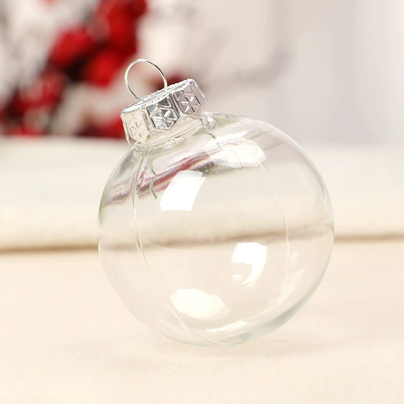 Прозрачный пластиковый шар Christmas bauble, полый refill-орнамент, 6–10 см, серебро/золото/цветные варианты