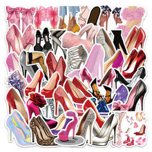 54张高跟鞋卡通涂鸦贴画跨境装饰桌面行李箱封口贴防水贴纸批发