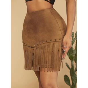 D 73167 Retro rivet suede skirt �͹��T���Ƥȹ���uͨ�¿�R