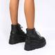 Wedge Cos Height Increasing Shoes 10cm Platform Bottom Martin Boots Autumn and Winter British Style Short Boots Women's Short Boots Height Increasing Bottom