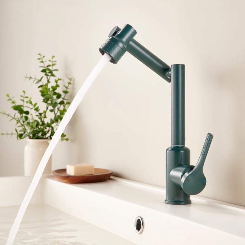 Gato afortunado de acero inoxidable brazo robótico grifo de cocina para el hogar fregadero de extracción multifuncional de cocina grifo de lavabo