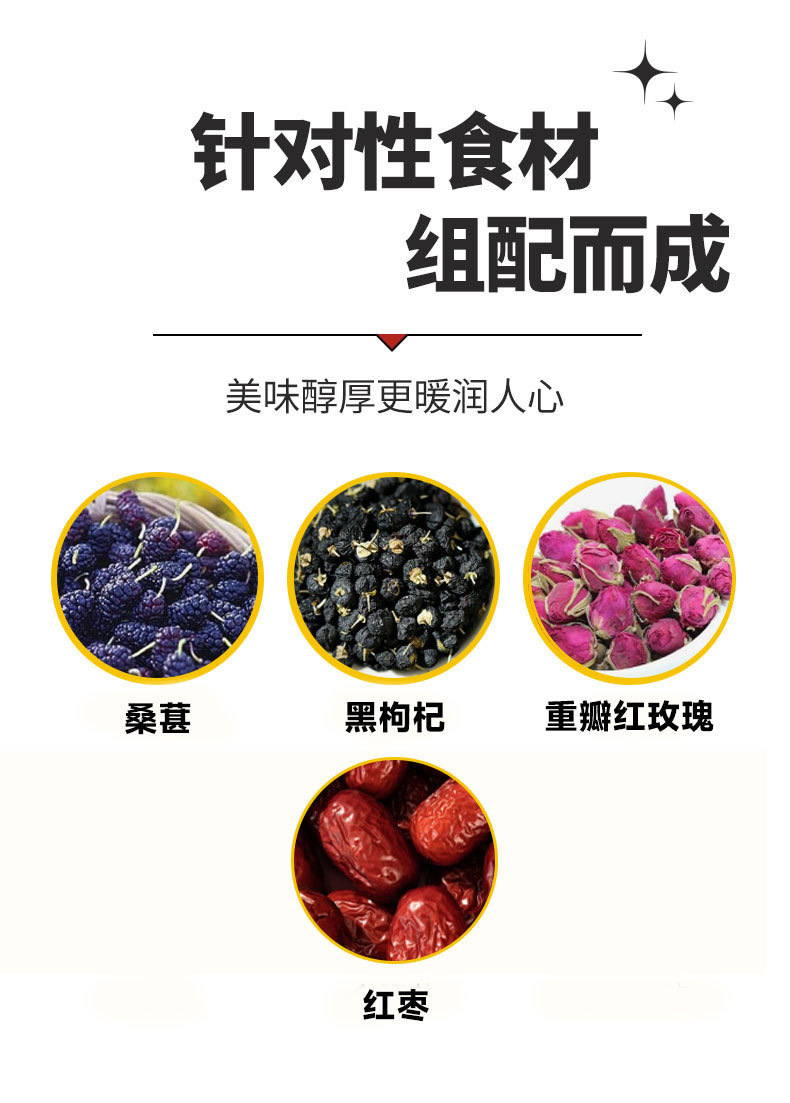 Black Goji Berry Mulberry Rose Tea 25 Pyramid Tea Bags Cold Brew Herbal Blend for Women 125g quality and texture