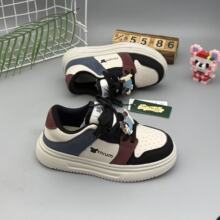 2025秋冬季男女童潮流运动板鞋低帮皮面防水童鞋儿童轻便带卡件鞋