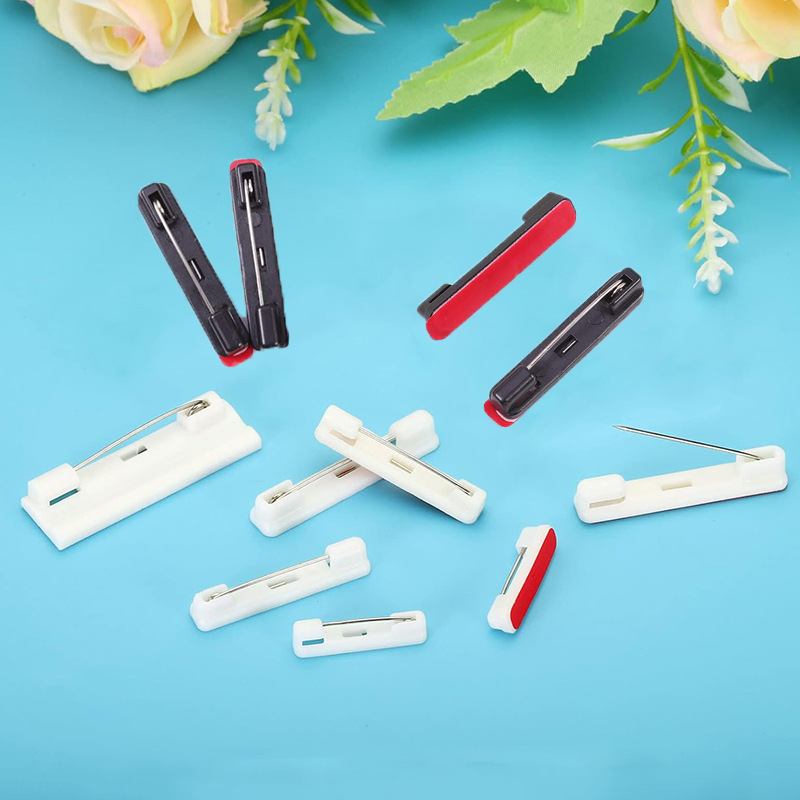 白色塑料别针固定别针2.2cm 3/3.7cm亚克力胸牌胸针徽章配件批发