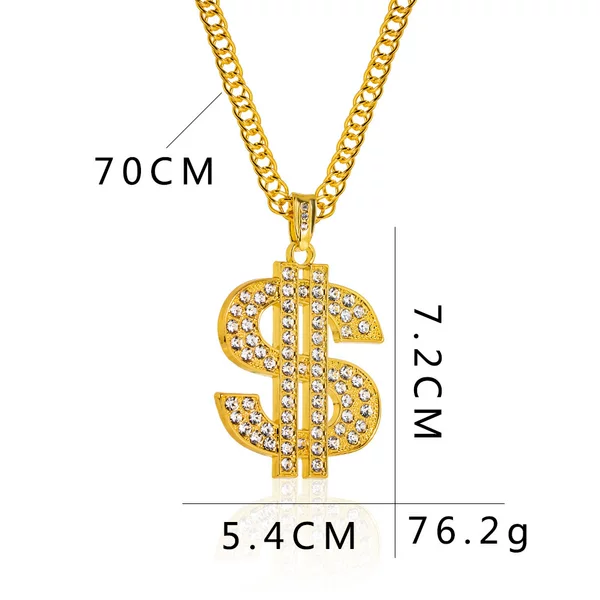 Retro Punk Dollar Sign Ring Alloy Diamond Exaggerated Personality Trendy Fashion Open Ring Jewelry Wholesale