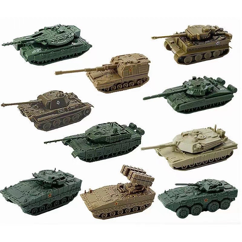 4D Assembled Building Blocks 1:44 German Classic Tank Tiger Heavy Tank Military Model Toys Sand Table Small Particles