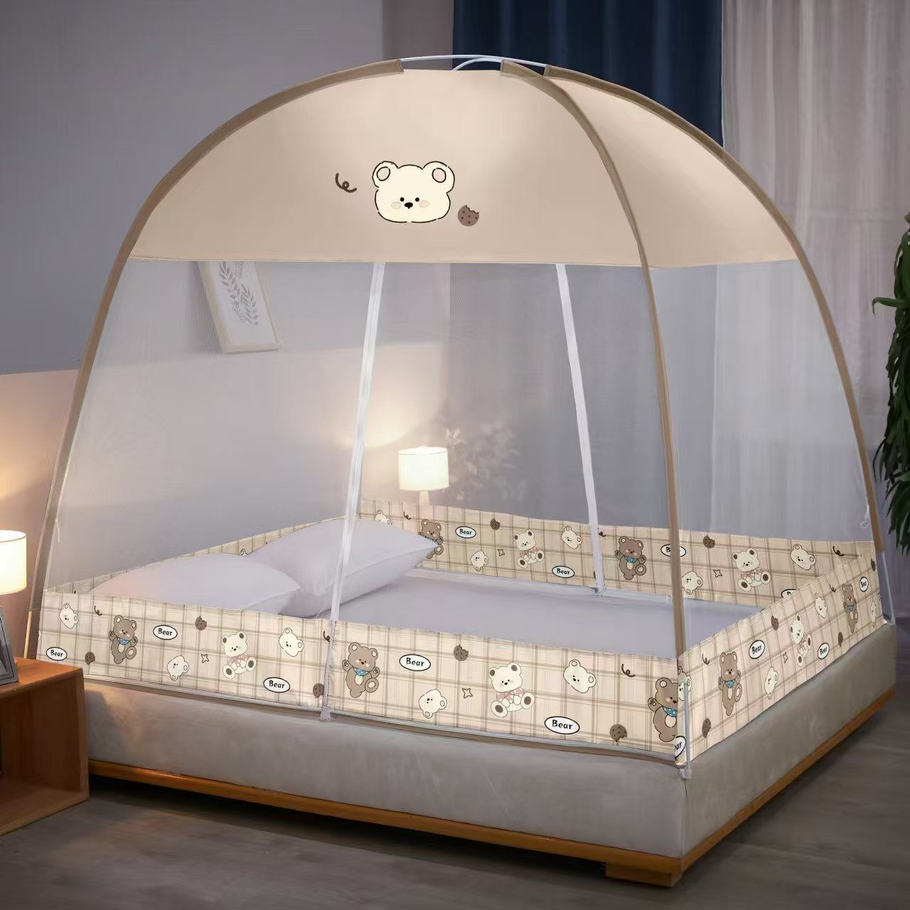 New Installation-Free Mosquito Net for Home Use 1.5m1.8m Bed Student Dormitory 0.9m Single Encrypted Full-Shading Net