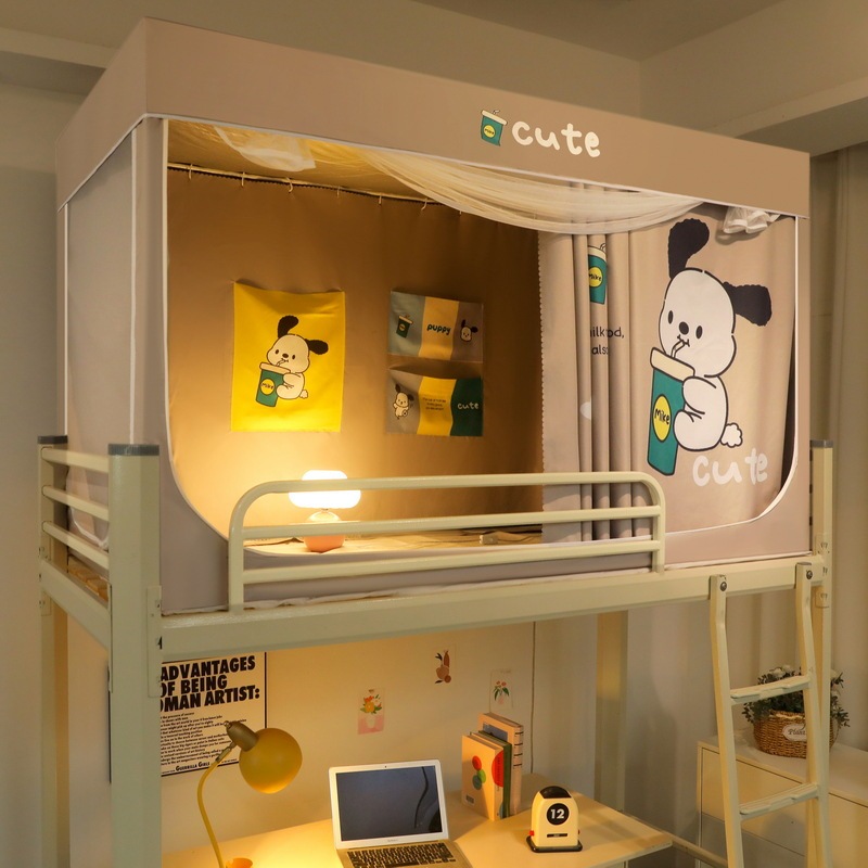 完全密閉型強力遮光漫画蚊帳学生寮ベッドカーテン一体型寝室二段ベッド専用シングルベッドカーテン|undefined