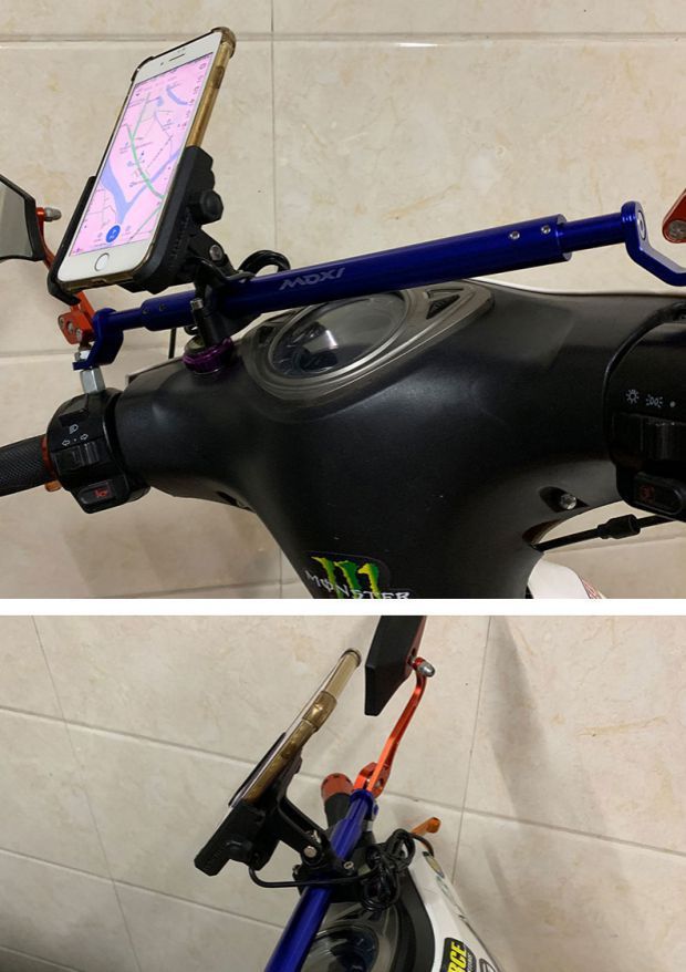 Motorcycle Multifunctional Extension Bracket Modified Balance Bar Electric Vehicle Scooter Rearview Mirror Reinforced Crossbar Bracket