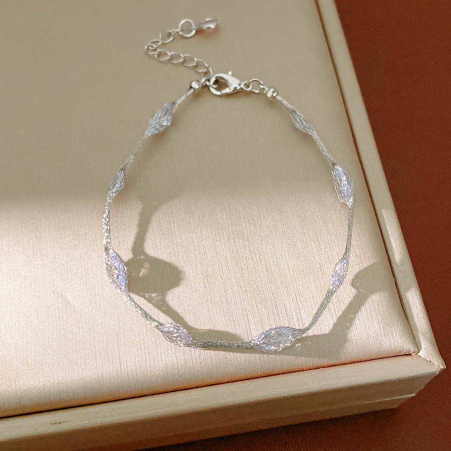 Collar de pulsera redonda de zircon de color lujo ligero nicho de alto nivel sensación de cadena clavícula temperamento simple conjunto de joyas personales image 8