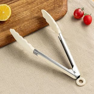 Food Clips Stainless Steel High Temperature Resistant Clips Food Grade Silicone Kitchen Clips Bread Steak Clips Special Food Clips for Frying