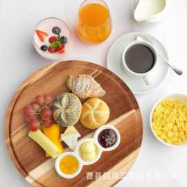 日式相思木木盘子木质托盘圆盘实木家用餐具创意干果茶点心水果盘