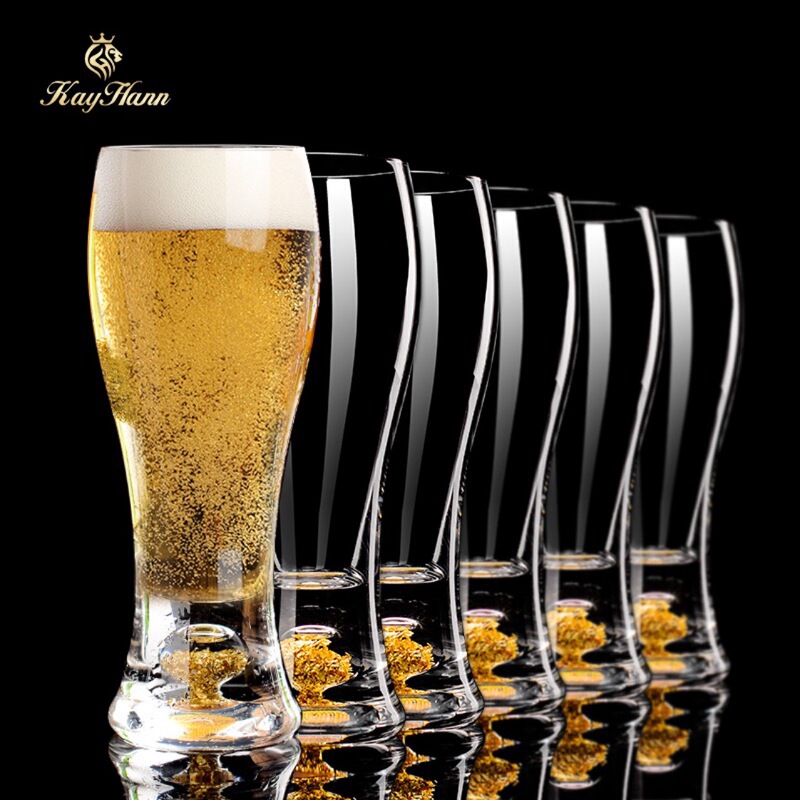 Gold Foil Crystal Glass Beer Cup Set for Home Large-Capacity Creative Commercial High-End Craft Beer Waist-Cinching Beer Cup Gold Foil Crystal Glass Beer Cup Set for Home Large-Capacity Creative Commercial High-End Craft Beer Waist-Cinching Beer Cup