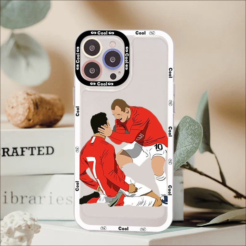 Football King Messi Manchester United C. Ronaldo Rooney Classic Celebration Apple 14 Phone Case iPhone 13 Pro Max Protective Cover