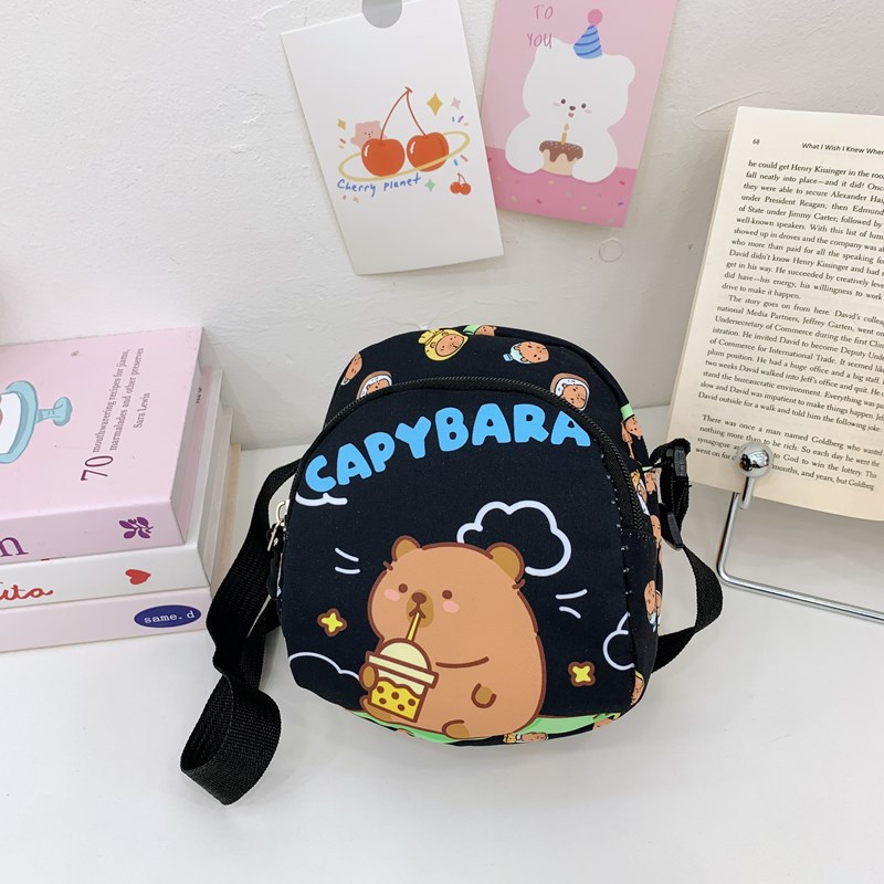 Caricatura lindas bolsas de hombro para niños y niñas Capibala impresión bolsas de mochila para niños ligeras para salir bolsas de niños