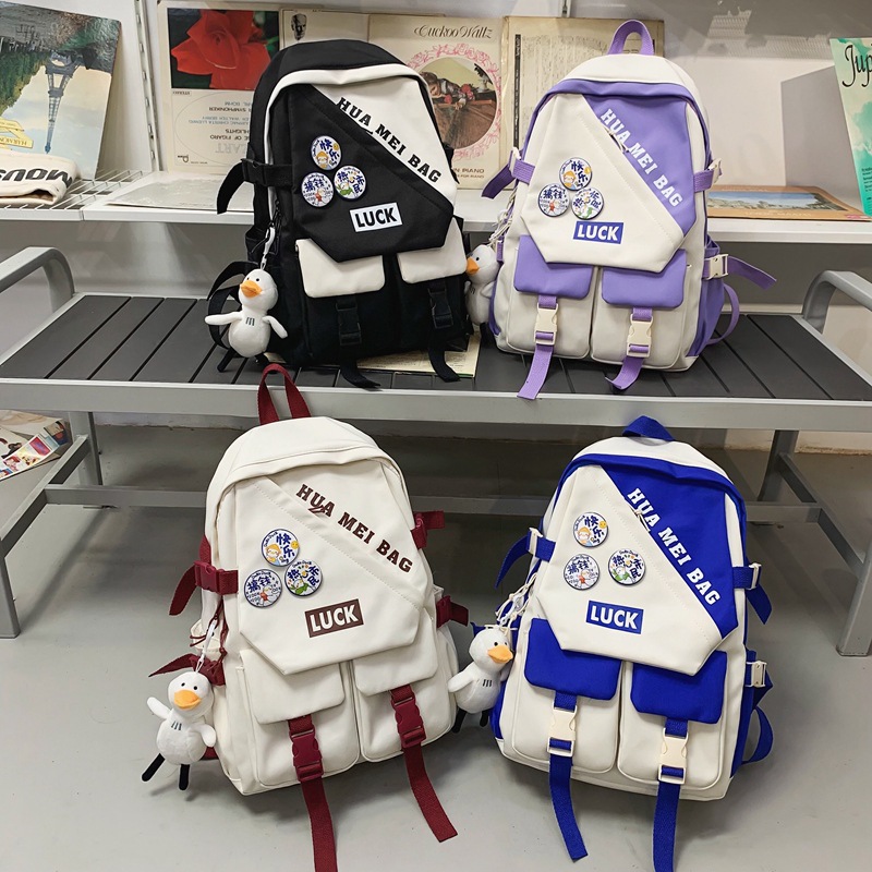 Schoolbag for female Instagram middle and high school students with large capacity and high appearance, handsome and trendy, backpack with dirt resistance Schoolbag for female Instagram middle and high school students with large capacity and high appearance, handsome and trendy, backpack with dirt resistance
