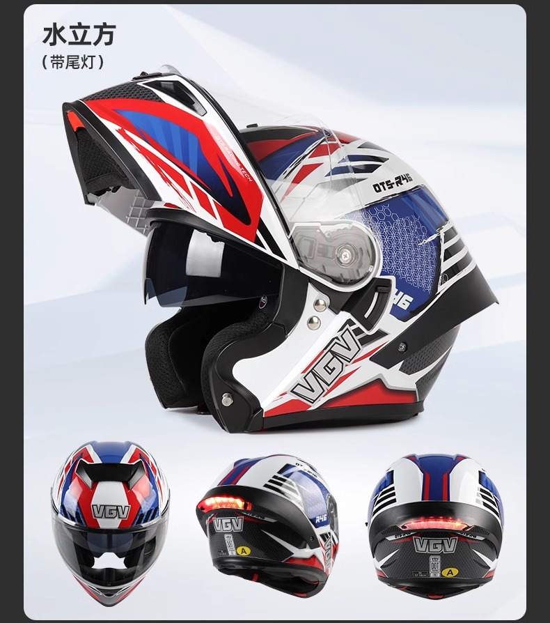 3C certified smart tail light open-face motorcycle helmet, custom full-face helmet for electric motorbikes, unisex, suitable for all seasons and summer