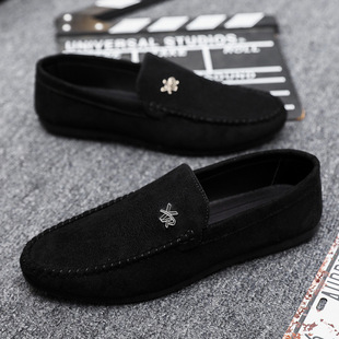 2024 Lightweight Waterproof Boys Men's Loaf Beanie Shoes Men's New Spirit Boy Business Breathable Casual Spring Style