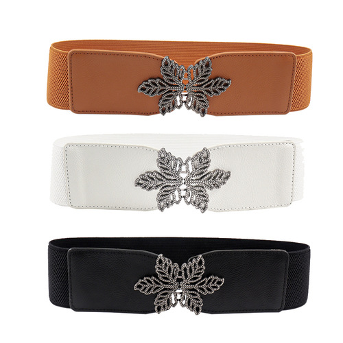 European and American spring style waist belt for women with skirt, casual and fashionable buckle belt, wide elastic elastic waist belt