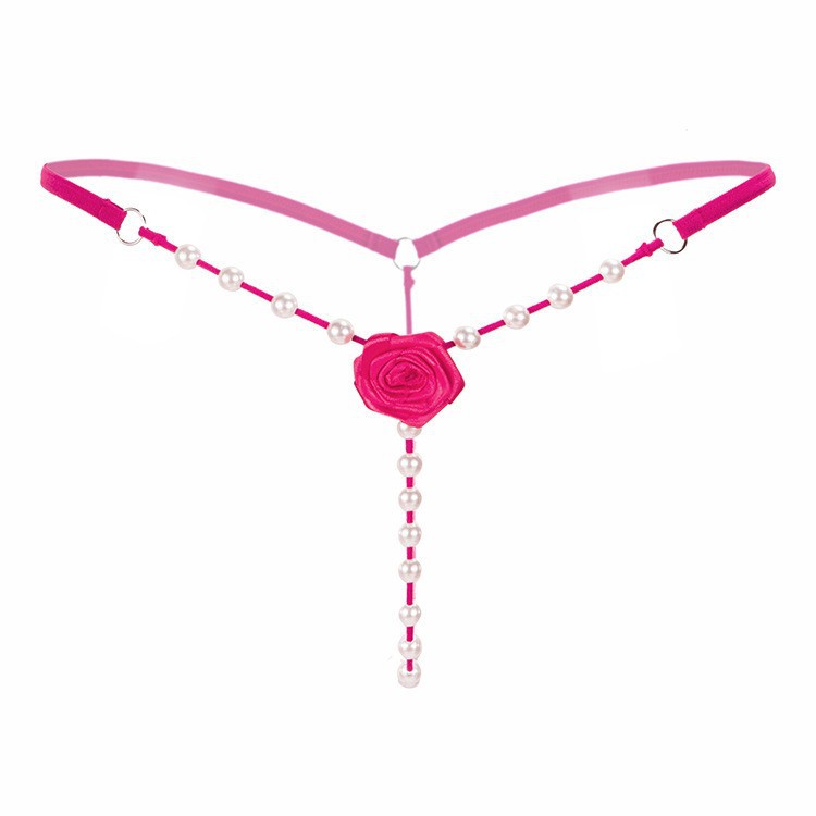 Women’s Low-Waist Pearl Massage T-Back Panty in Pink, One Size — detail image 8