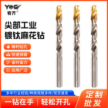 跨境镀钛麻花钻电钻不锈钢钻孔工具M2尖部工业镀钛麻花钻头厂家