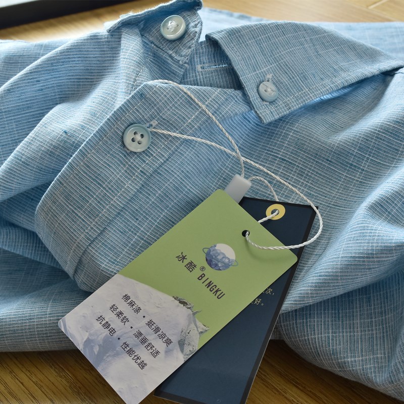 牛货！天丝亚麻！剪标外贸尾单衬衣男士夏季时尚短袖衬衫上衣