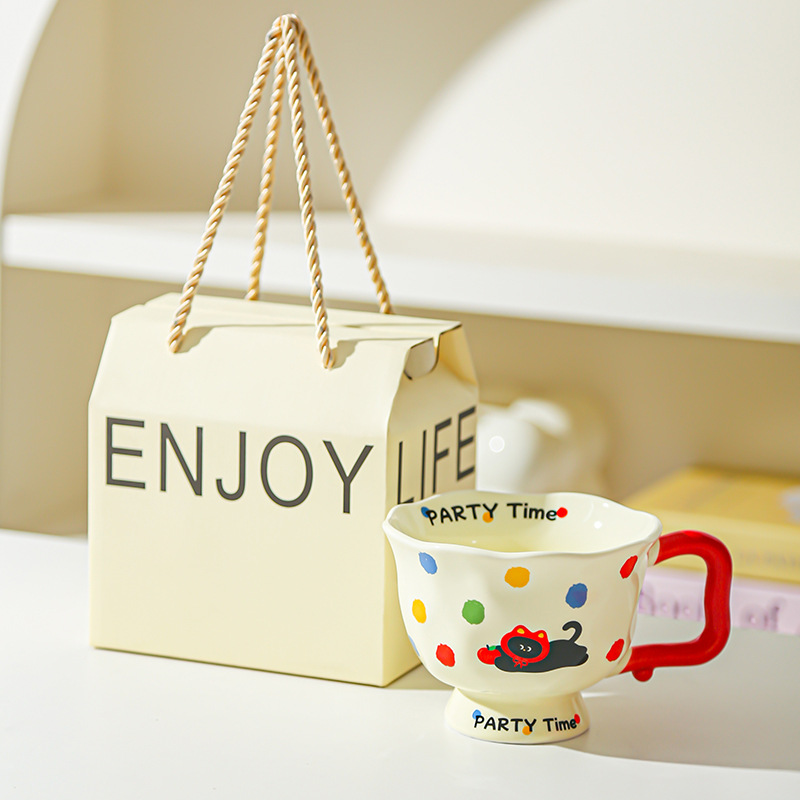 Taza de cerámica de moda creativa Regalo de oficina Taza para el hogar Taza de café Taza de agua Taza de desayuno Feliz cumpleaños