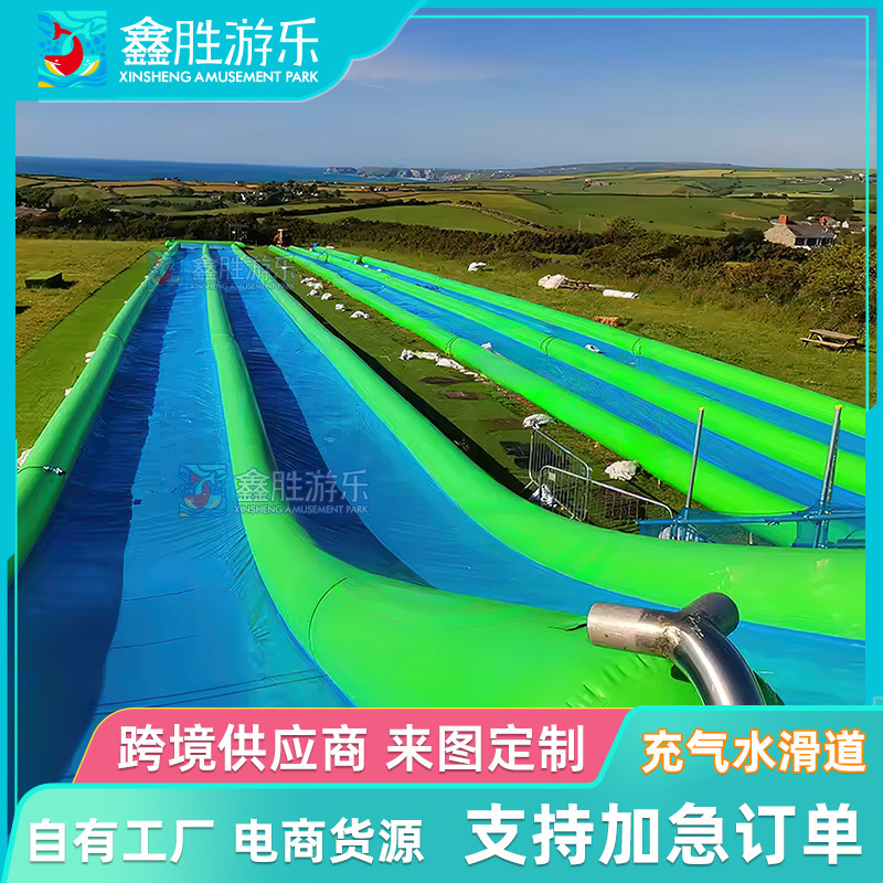 Toboganes inflables, tobogán de parque acuático, tobogán de agua de ciudad inflable, tobogán móvil de piscina de rafting de tierra seca de celebridades netas