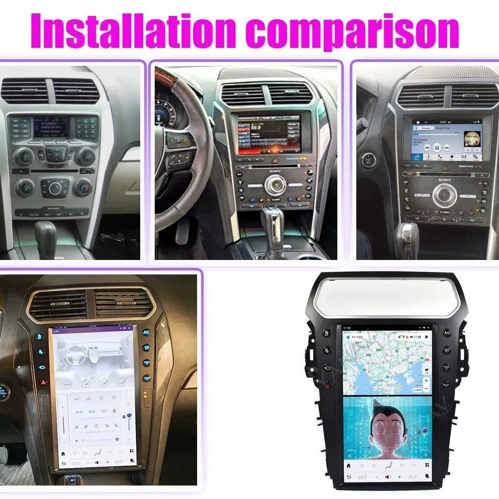 Подобренный 14,4-дюймовый навигатор all-in-one восьмиядерный CarPlay для Ford Explorer 11-19 с поддержкой Android навигации