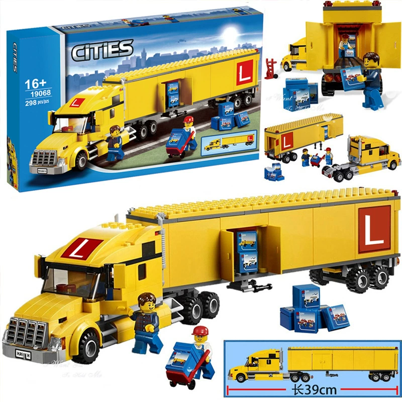Городская серия City желтый большой грузовик 3221 контейнеровоз грузовой автомобиль строительные блоки игрушки для мальчиков собрать подарки