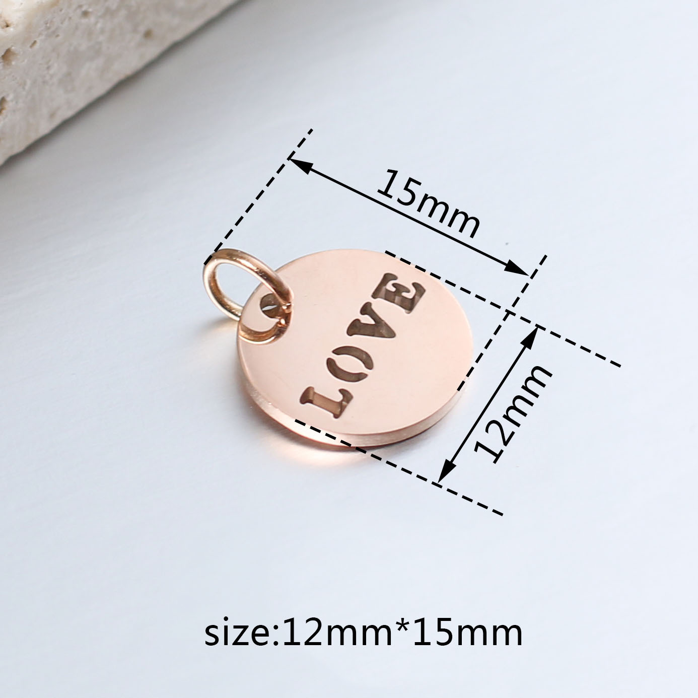 DOOYIO 5 teile/los Edelstahl Charms Runde Hohl-out Liebe Anhänger DIY Halskette Ohrring Schmuck Handgemachte Accessoires – Detail 2