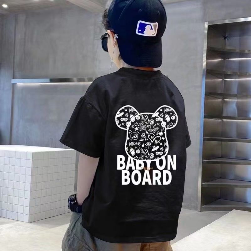 BABY 베어 백 프린트-T 블랙