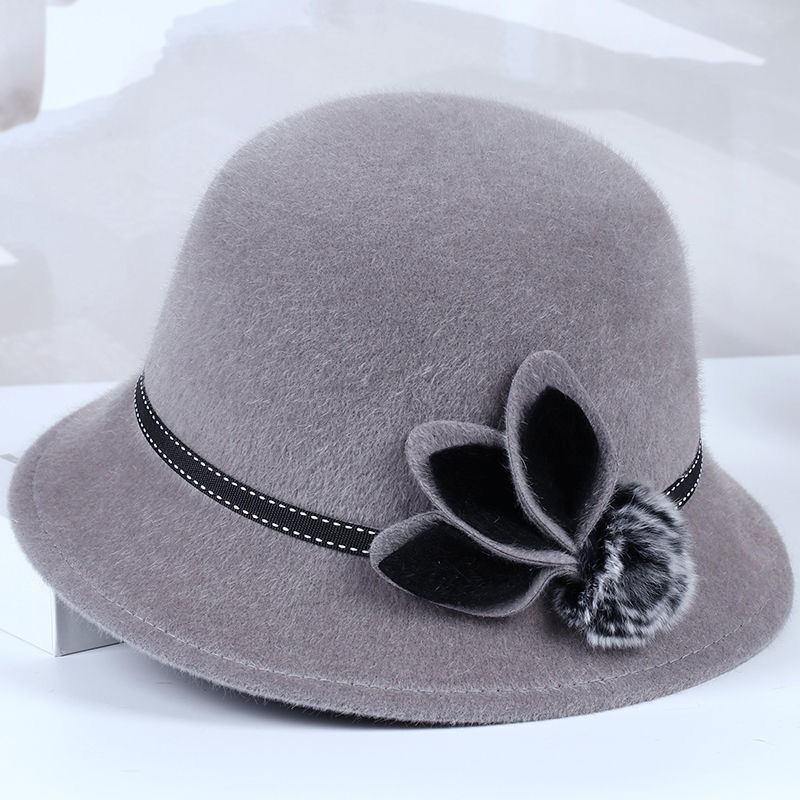 Mink fur flowers-temperament gray