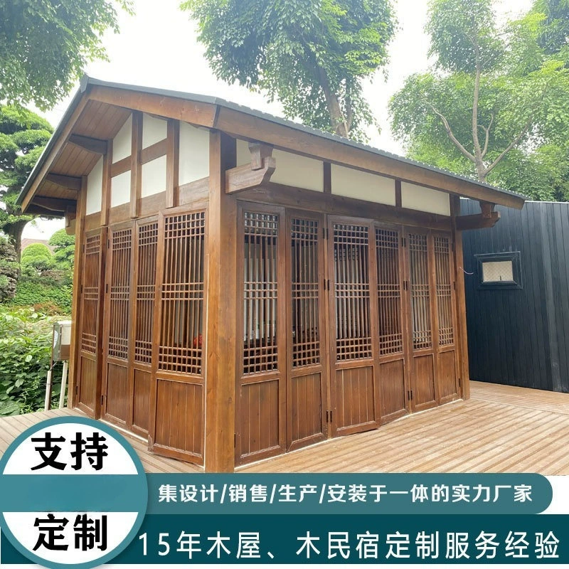 Новый китайский стиль античный чайный домик деревянный двор садовый ландшафт антикоррозионная деревянная беседка