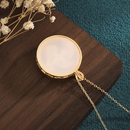 Internet celebrity live broadcast with goods ancient gold-plated Nepal style cross vajra pendant imitation Hetian jade amulet necklace