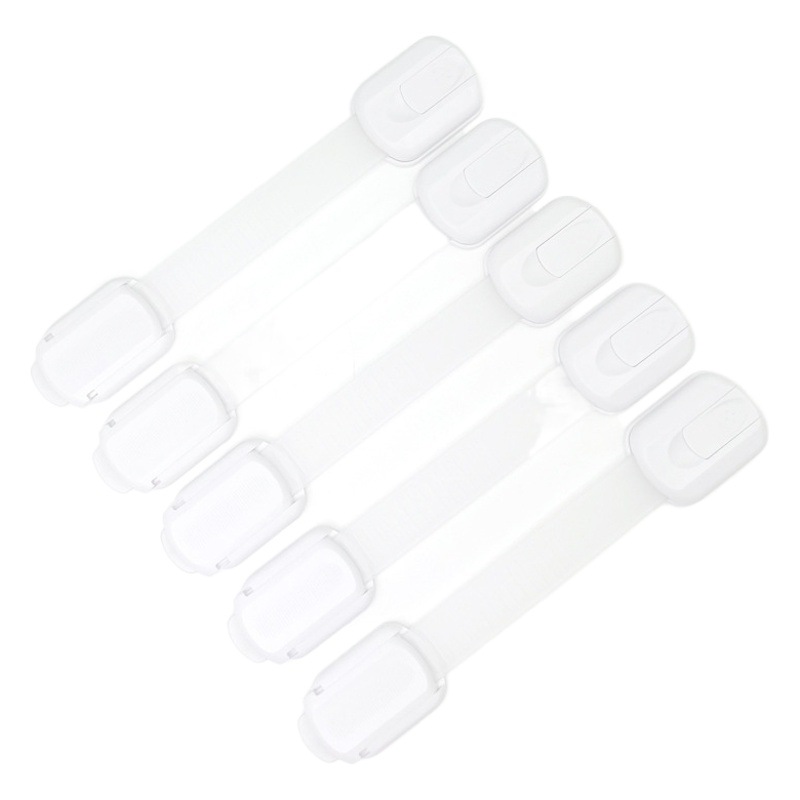 Fuentes transfronterizas Bloqueo de seguridad para bebés ajustable deslizante blanco Bloqueo curvo para niños Bloqueo de alargamiento Bloqueo de límite sin perforación