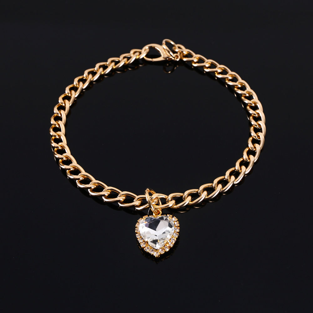 Comercio exterior mascotas gatos perros princesas metal amor diamante gemas collar ajustable collar de fiesta de cumpleaños colorido