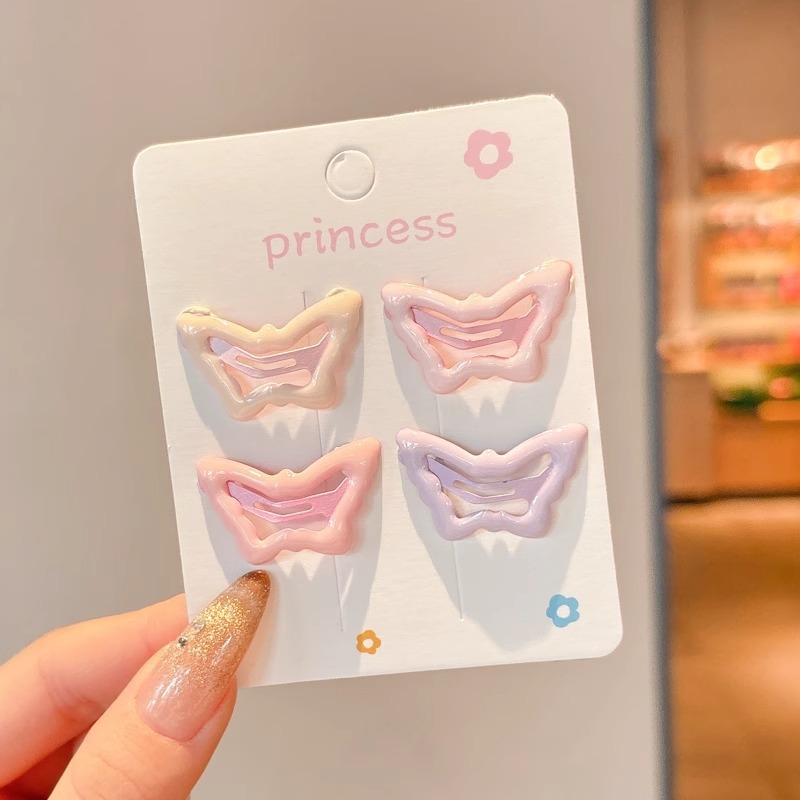 Coreano de color cremoso dulce corazón de la niña BB clips lindos multifacéticos para niños cabello de pelo mar roto clips de cabello tocado clips laterales