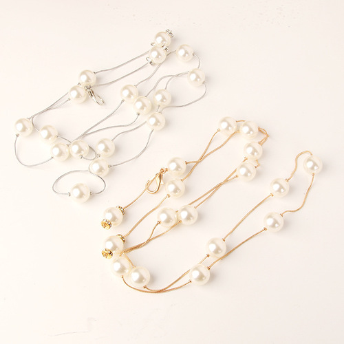 Women's pearl waist chain dress wedding dress matching waist chain small fragrance decoration slim waist belt fashion sweater chain 