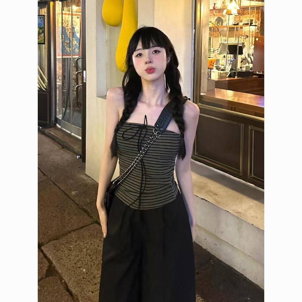 가슴 패드가 달린 스트라이프 조끼 (M 37.5-49.5kg