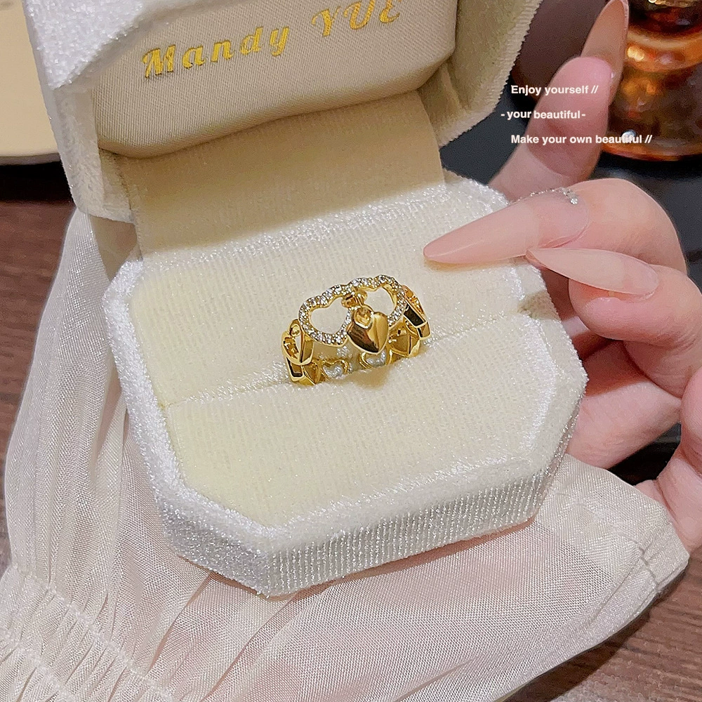 Маленькое дизайнерское кольцо с камнем, регулируемое обручальное кольцо, тренд сезона, стиль высокого качества, на указательный палец