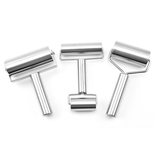 Stainless steel double-headed flour stick, multifunctional T-shaped rolling pin, non-stick dumpling wrapper rolling pin, baking pressing pin