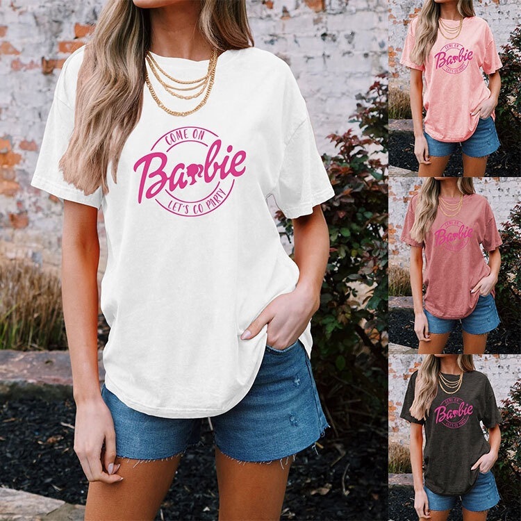 European and American Amazon cross-border autumn bestseller "Come on Barbie" Barbie doll fashion T-shirt for women European and American Amazon cross-border autumn bestseller "Come on Barbie" Barbie doll fashion T-shirt for women