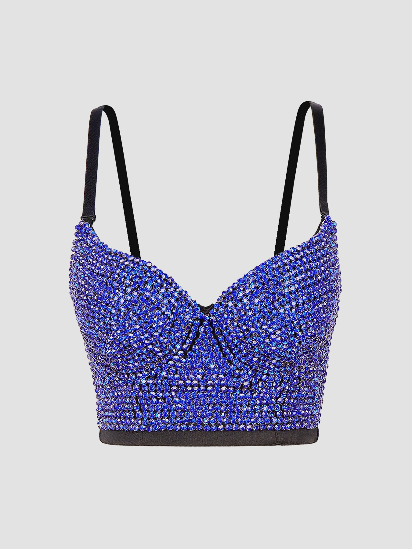Sling Bralette (Lu Qiu) Embellished with Rhinestones & Beads, Colors, Sizes 34B–40C